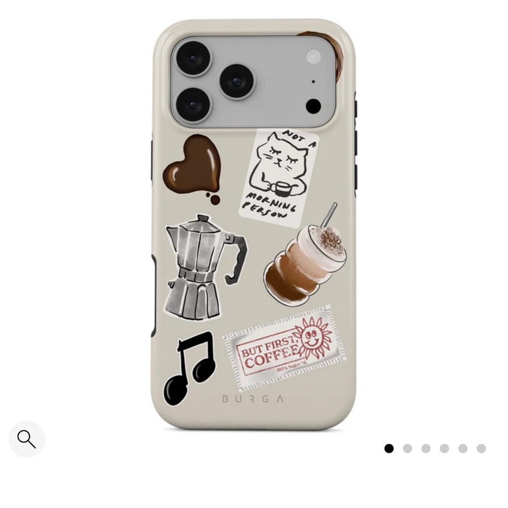 Burga - Beige 'Coffee Stickers' Decorative Phone Case